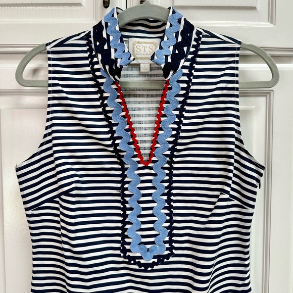 Sail to Sable Sleeveless Classic Tunic Dress with Ric-Rac Size Small - Picture 5 of 11